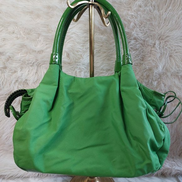 Kate Spade Green Nylon and Patent Leather Shoulder Bag - Picture 4 of 12